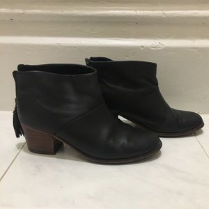 Black TOMS leather booties
